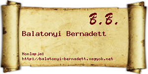 Balatonyi Bernadett névjegykártya